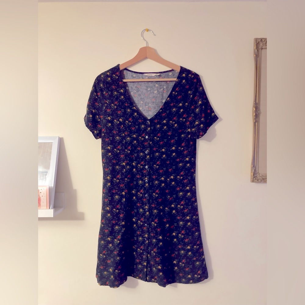 Lifetime Collective Floral Button Down Skater Dress Size Medium Fall Cottage